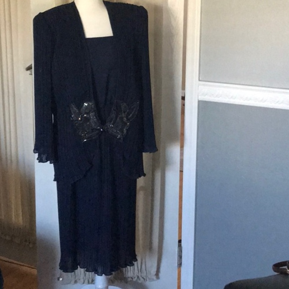 Navy mother of the bride dress with jacket